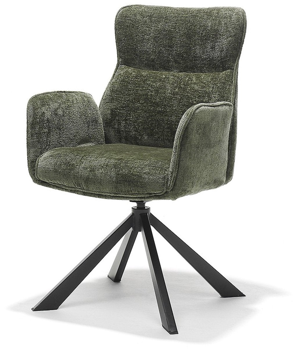 Eetkamerstoel Sophie – 360° draaibaar – Auto return – Stof