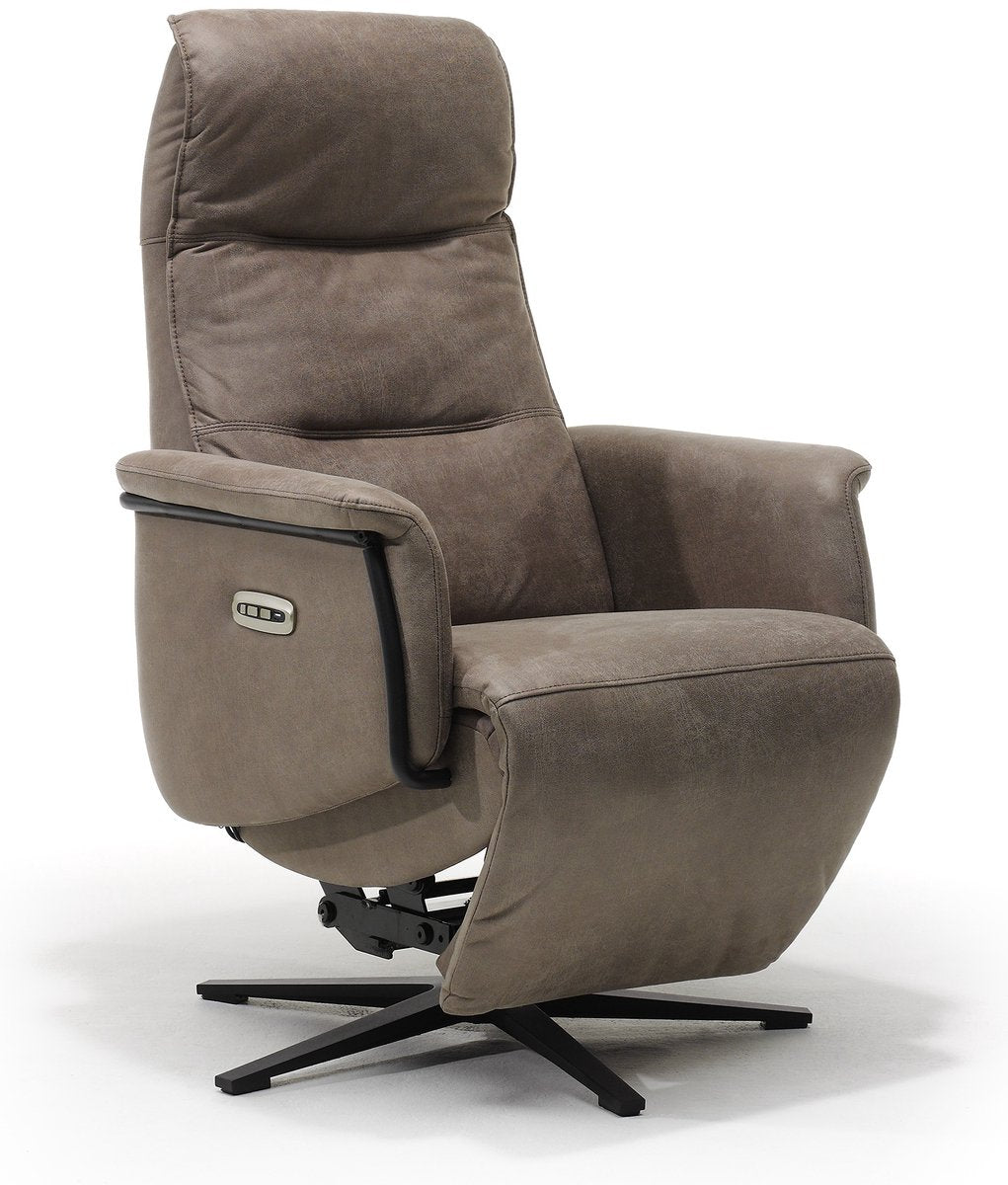 Opsta fauteuil Vince – Microleder – Met accu – 2 Motoren – 360° Draaibaar