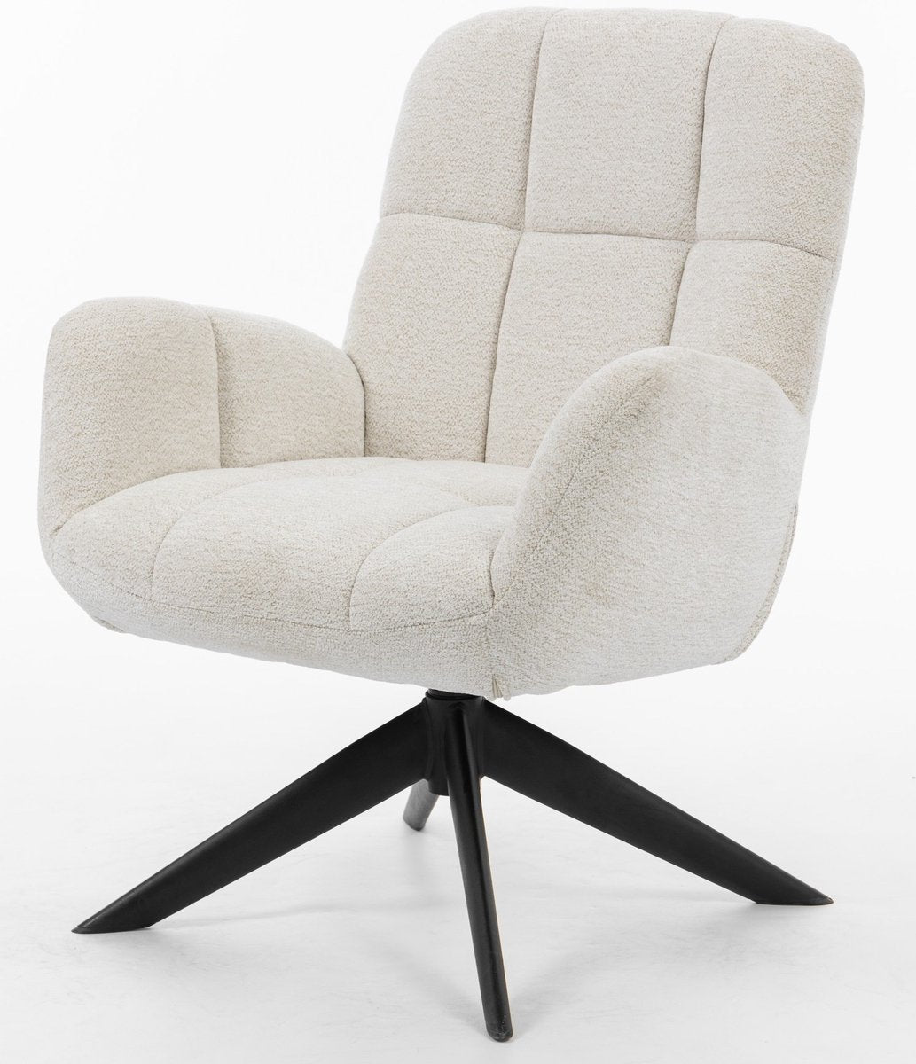 Fauteuil Lina - Raven stof - 360 graden draaibaar
