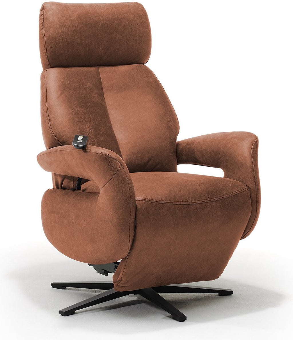 Opsta fauteuil Milo – Microleder – Met accu – 2 Motoren – 360° Draaibaar