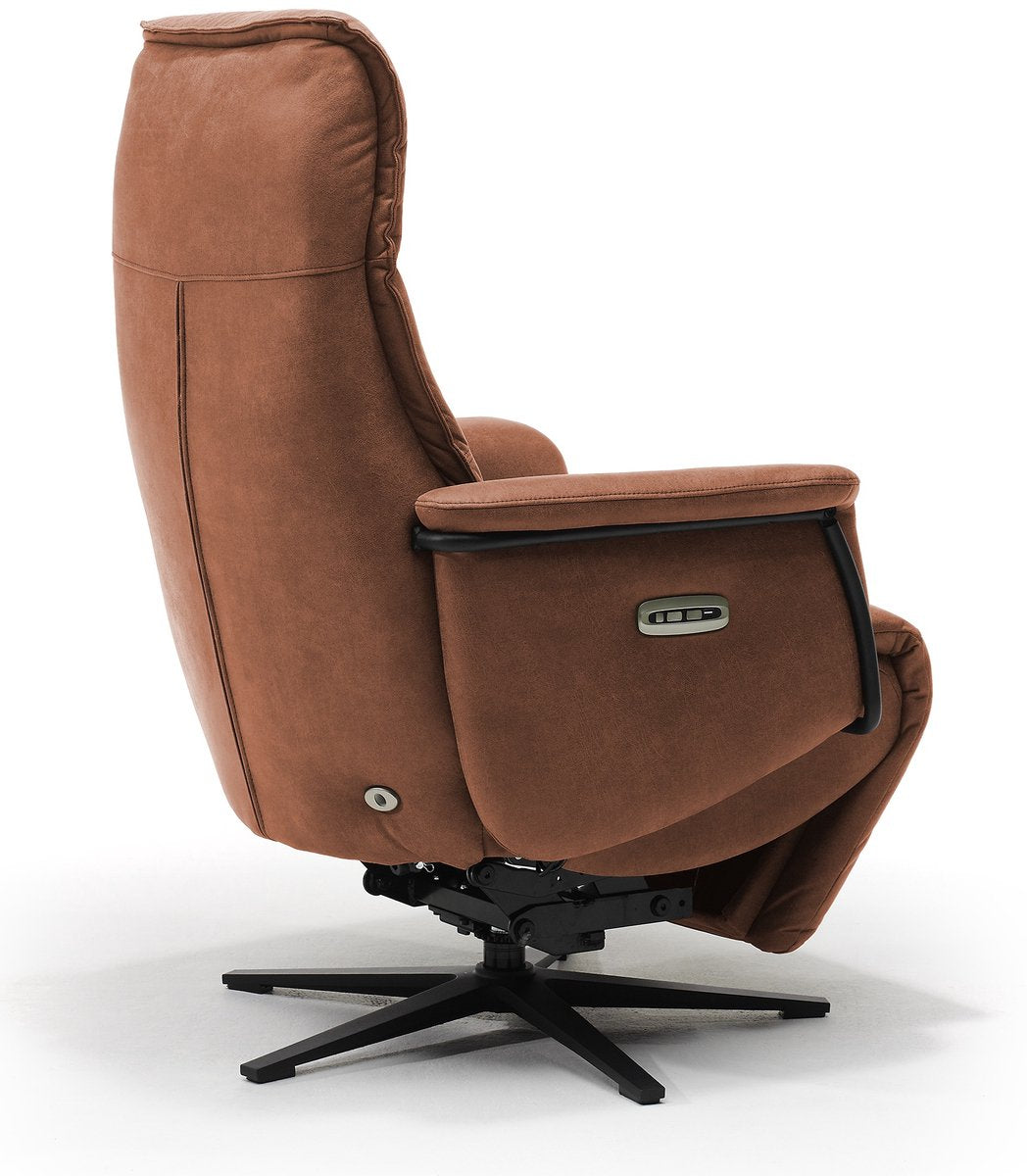 Opsta fauteuil Vince – Microleder – Met accu – 2 Motoren – 360° Draaibaar