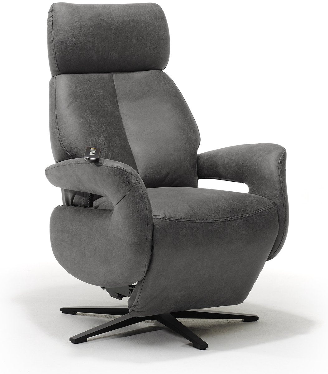 Opsta fauteuil Milo – Microleder – Met accu – 2 Motoren – 360° Draaibaar