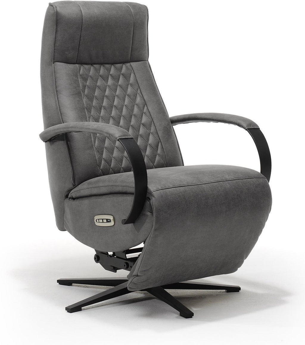 Opsta fauteuil Brent – Microleder – Met accu – 2 Motoren – 360° Draaibaar