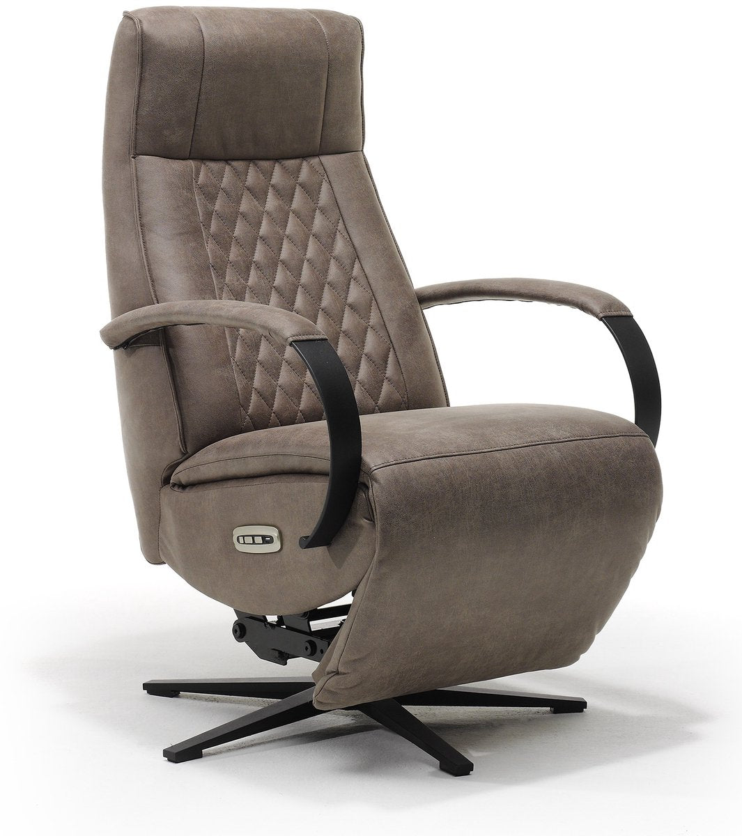 Opsta fauteuil Brent – Microleder – Met accu – 2 Motoren – 360° Draaibaar