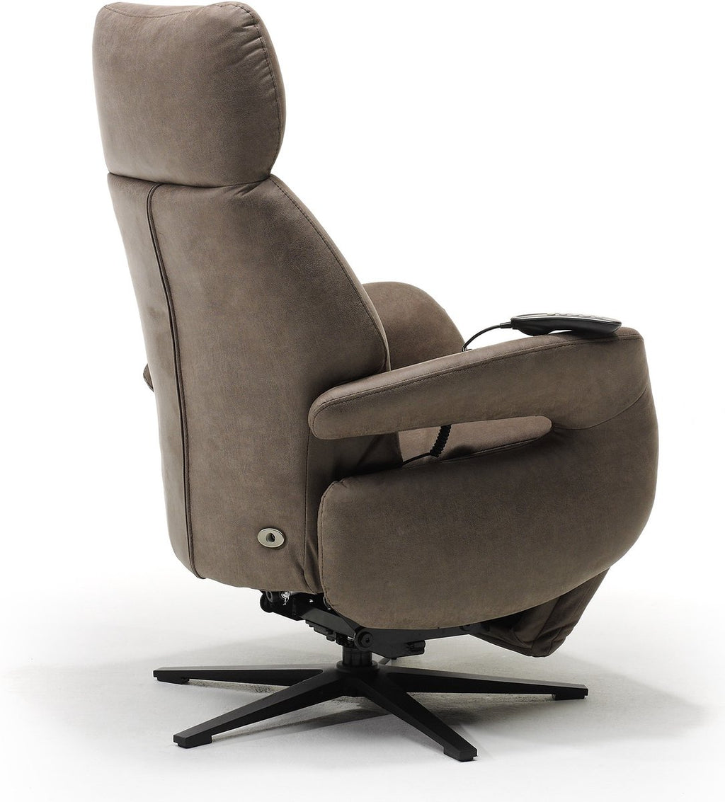 Opsta fauteuil Milo – Microleder – Met accu – 2 Motoren – 360° Draaibaar