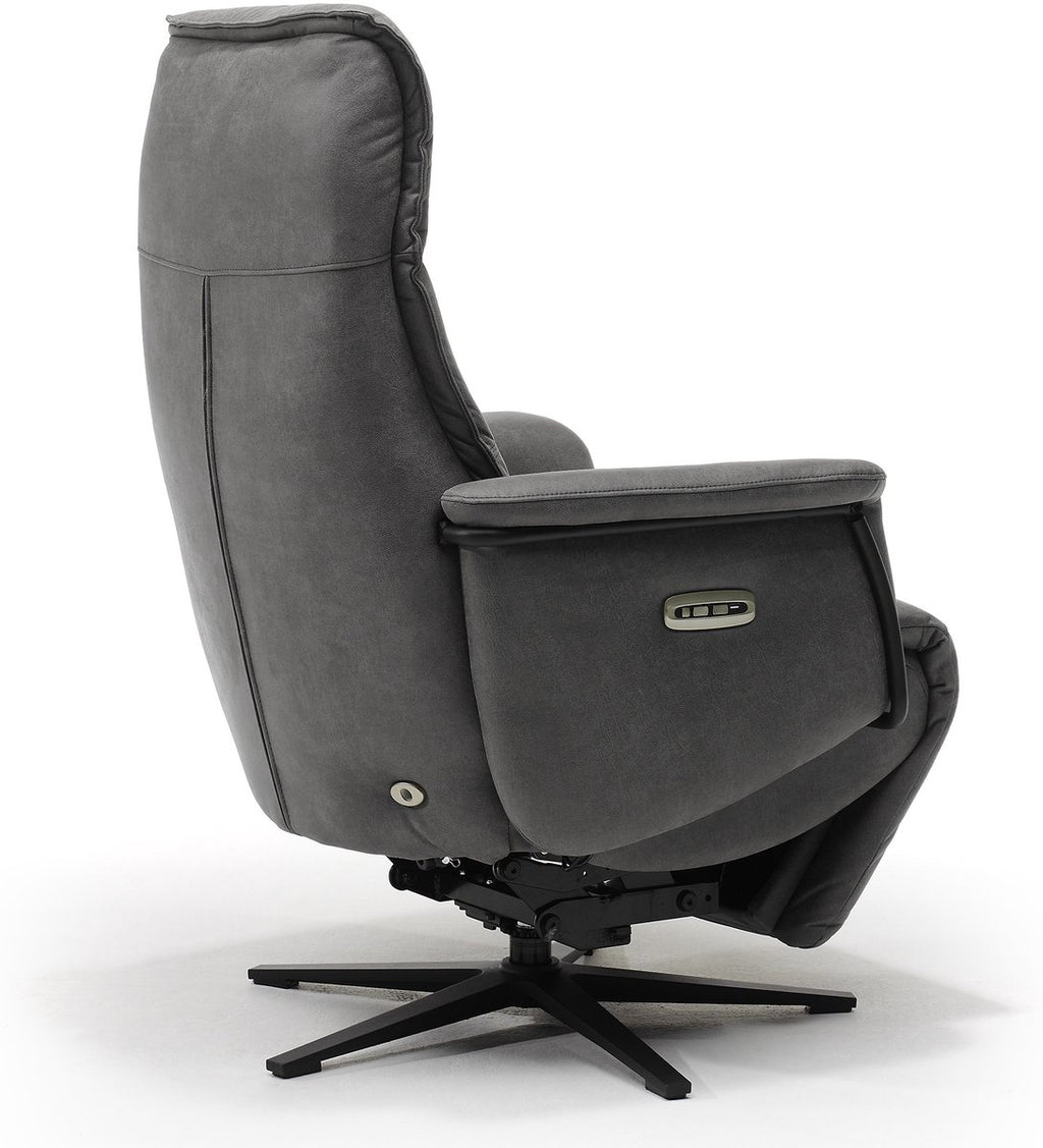 Opsta fauteuil Vince – Microleder – Met accu – 2 Motoren – 360° Draaibaar