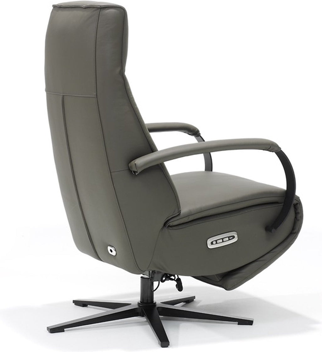 Relaxfauteuil Jesse – Echt leer – Met accu – 360° Draaibaar