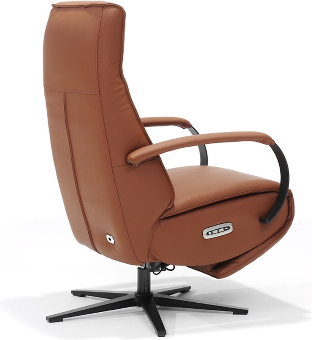 Relaxfauteuil Jesse – Echt leer – Met accu – 360° Draaibaar
