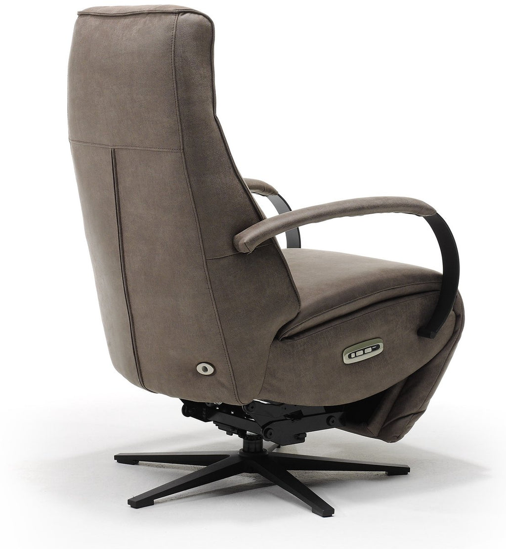 Opsta fauteuil Brent – Microleder – Met accu – 2 Motoren – 360° Draaibaar