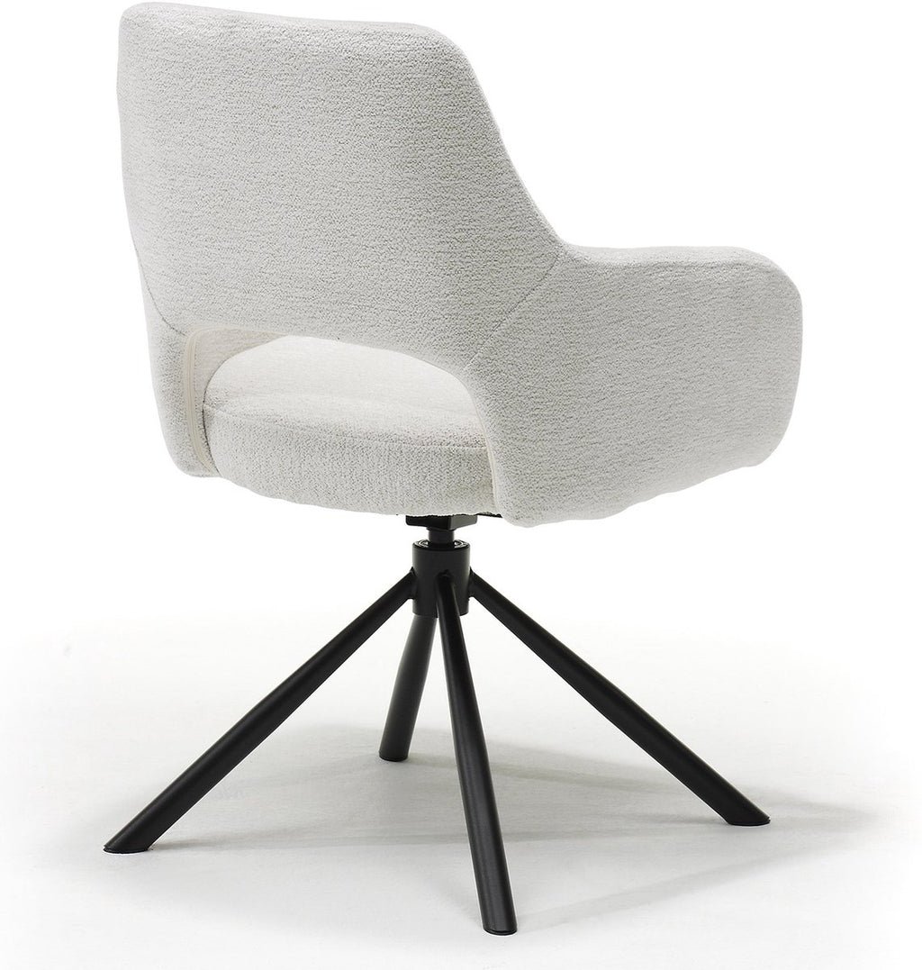 Eetkamerstoel Lucas – 360 graden draaibaar – Auto return – Raven Stof