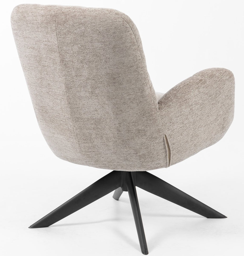 Fauteuil Lina - Raven stof - 360 graden draaibaar