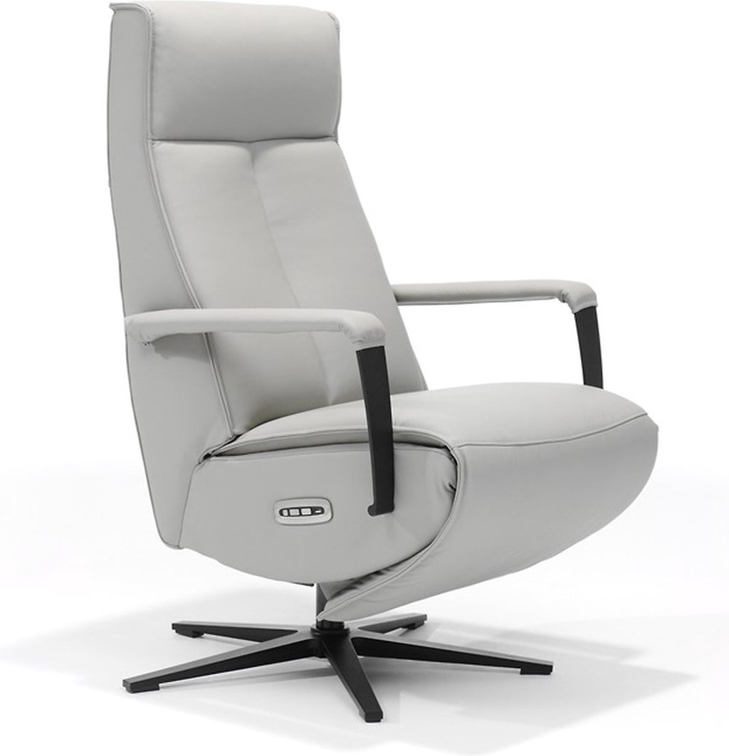 Relaxfauteuil Jesse – Echt leer – Met accu – 360° Draaibaar