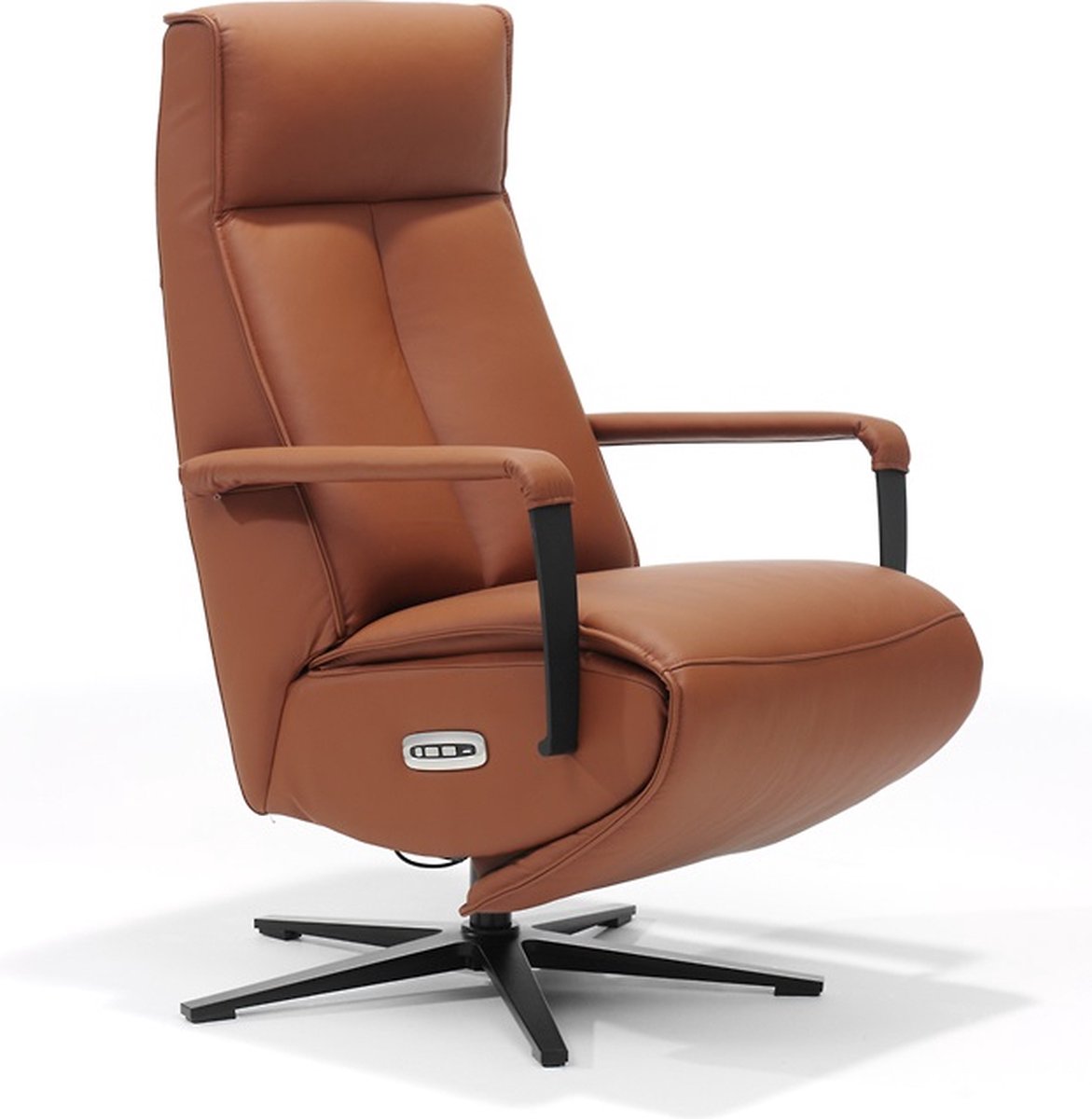 Relaxfauteuil Jesse – Echt leer – Met accu – 360° Draaibaar