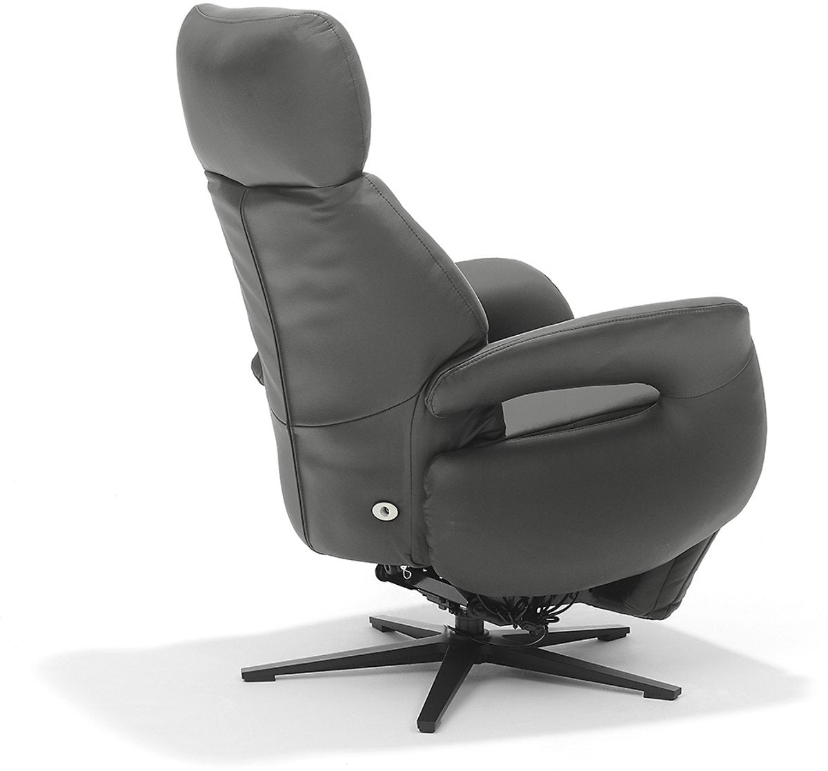 Opsta fauteuil Milo – Echt leer – Met accu – 2 Motoren – 360° Draaibaar