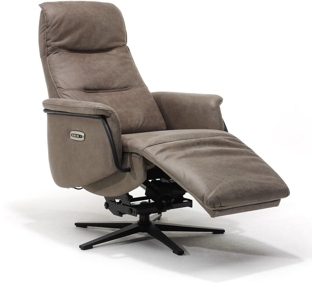 Opsta fauteuil Vince – Microleder – Met accu – 2 Motoren – 360° Draaibaar