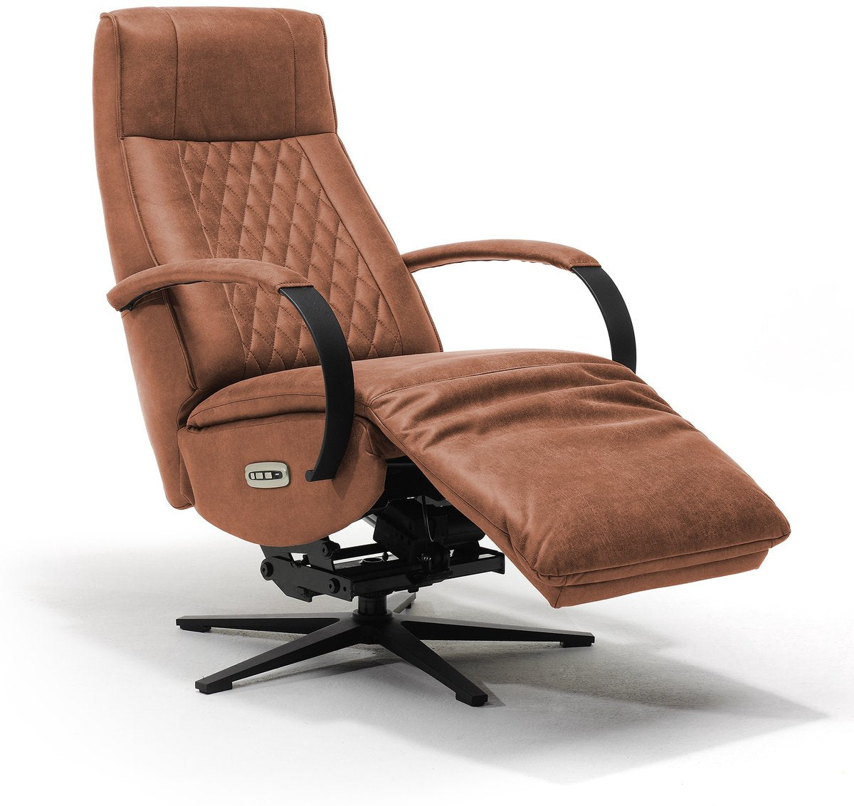 Opsta fauteuil Brent – Microleder – Met accu – 2 Motoren – 360° Draaibaar