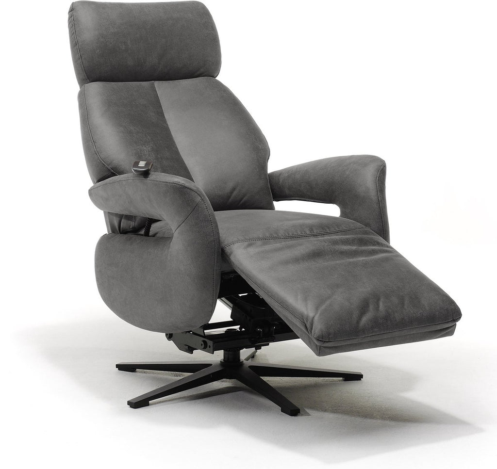 Opsta fauteuil Milo – Microleder – Met accu – 2 Motoren – 360° Draaibaar