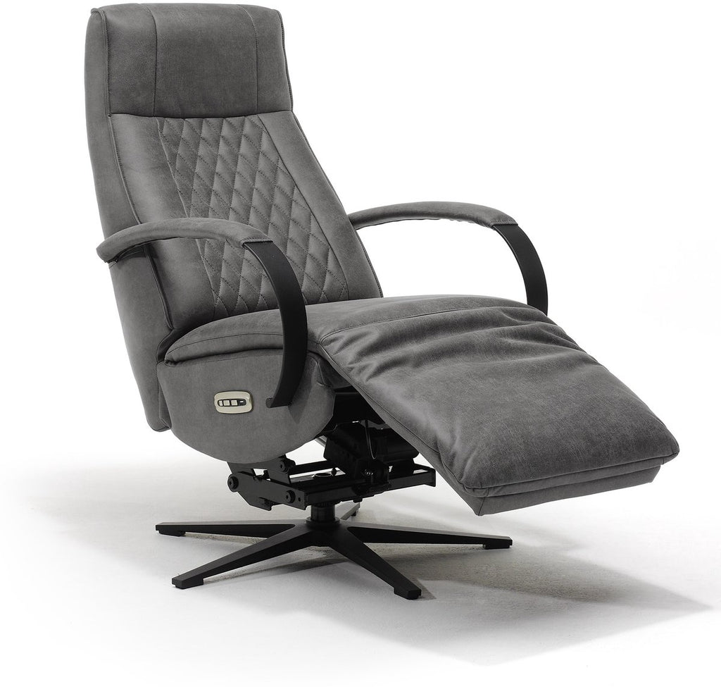 Opsta fauteuil Brent – Microleder – Met accu – 2 Motoren – 360° Draaibaar