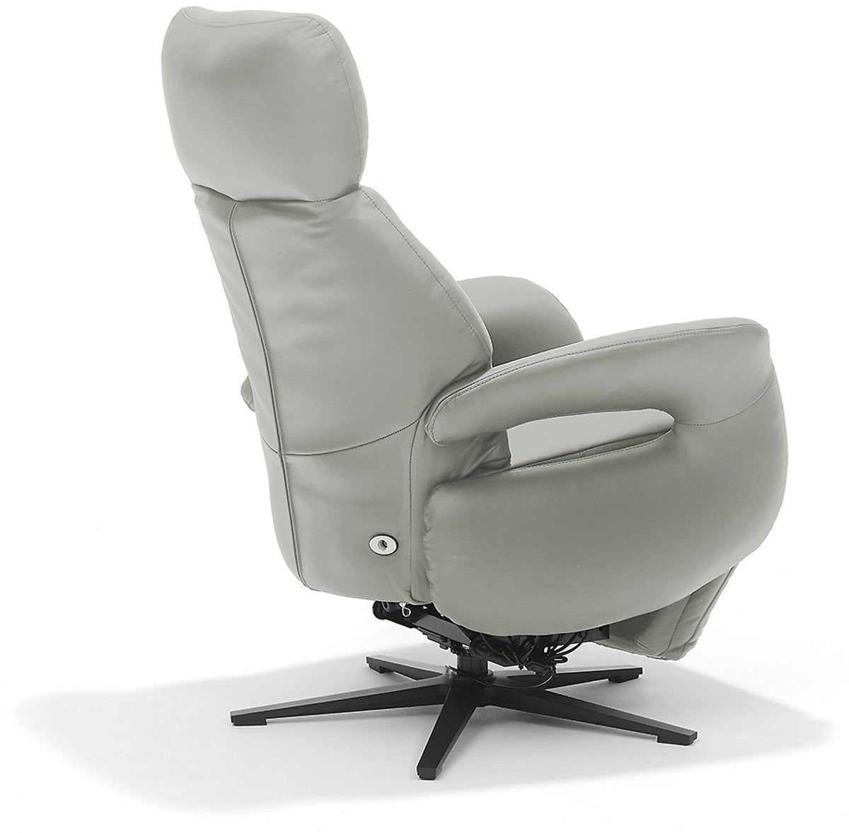 Opsta fauteuil Milo – Echt leer – Met accu – 2 Motoren – 360° Draaibaar