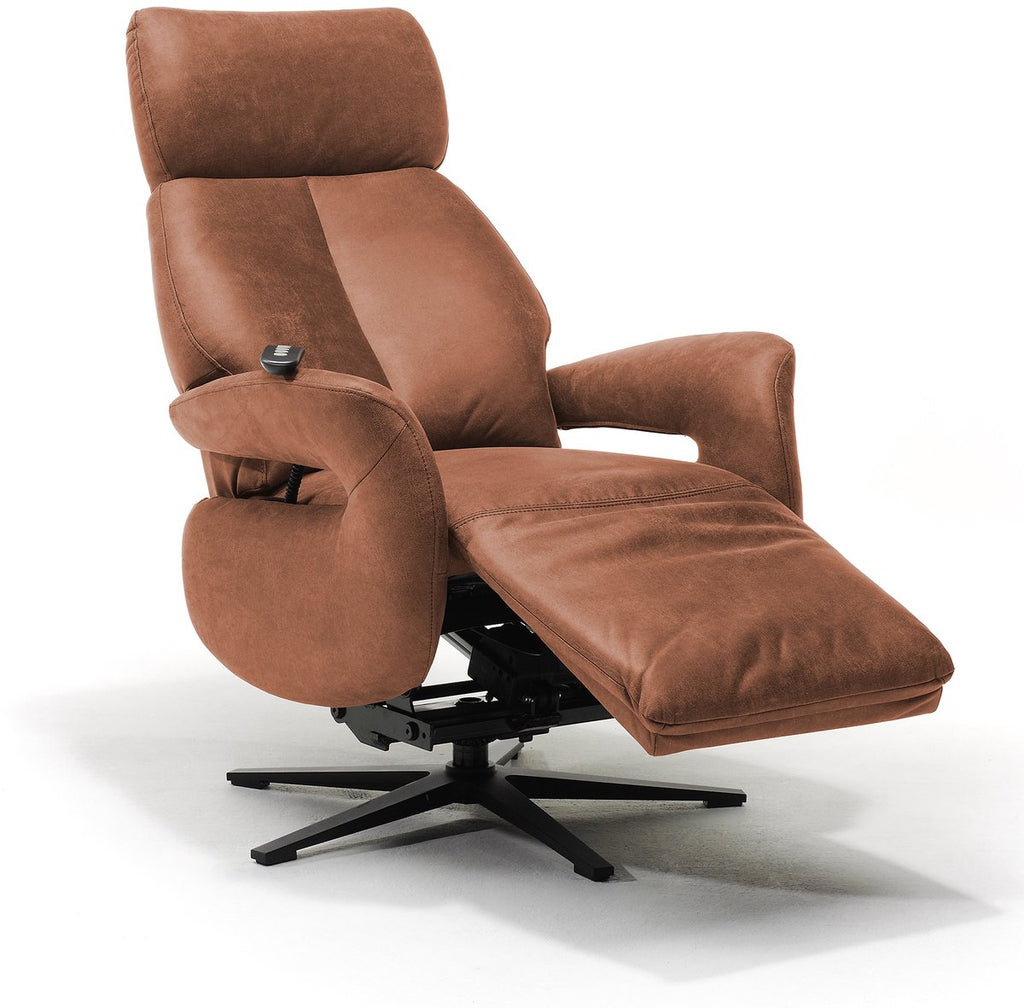 Opsta fauteuil Milo – Microleder – Met accu – 2 Motoren – 360° Draaibaar