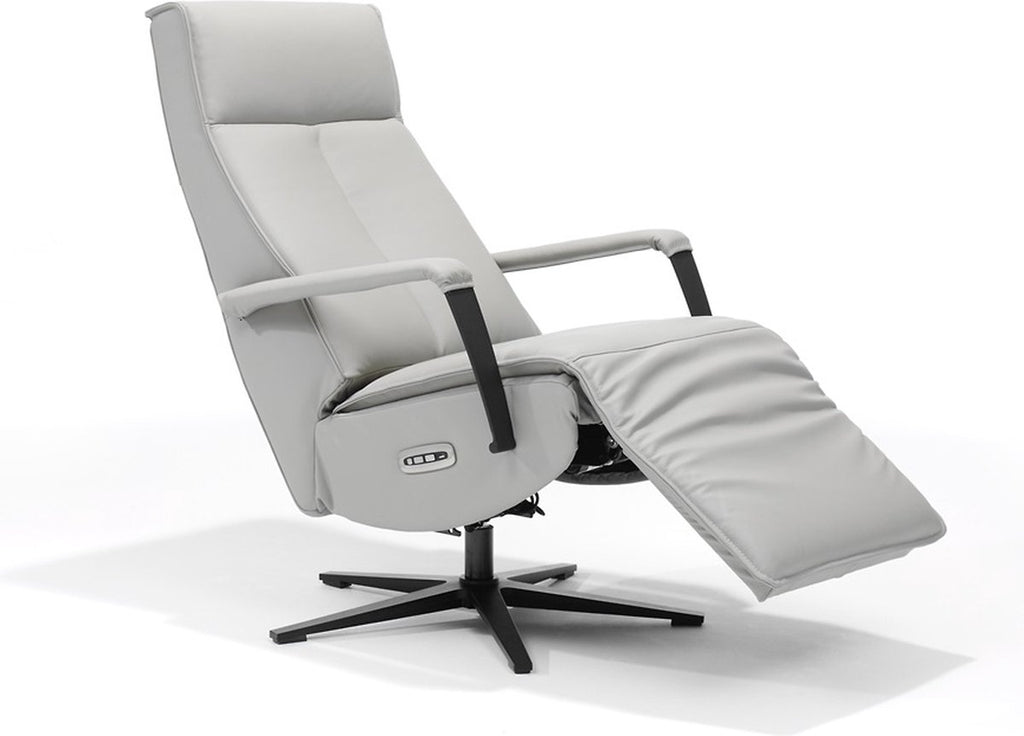 Relaxfauteuil Jesse – Echt leer – Met accu – 360° Draaibaar