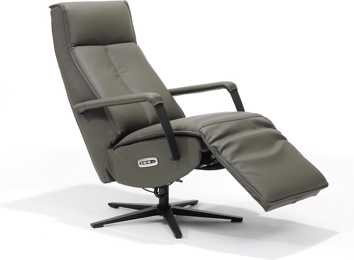 Relaxfauteuil Jesse – Echt leer – Met accu – 360° Draaibaar