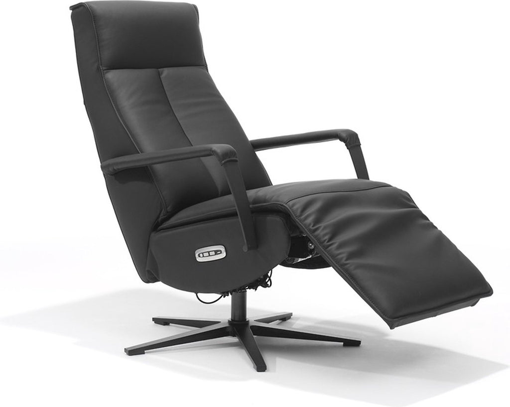 Relaxfauteuil Jesse – Echt leer – Met accu – 360° Draaibaar
