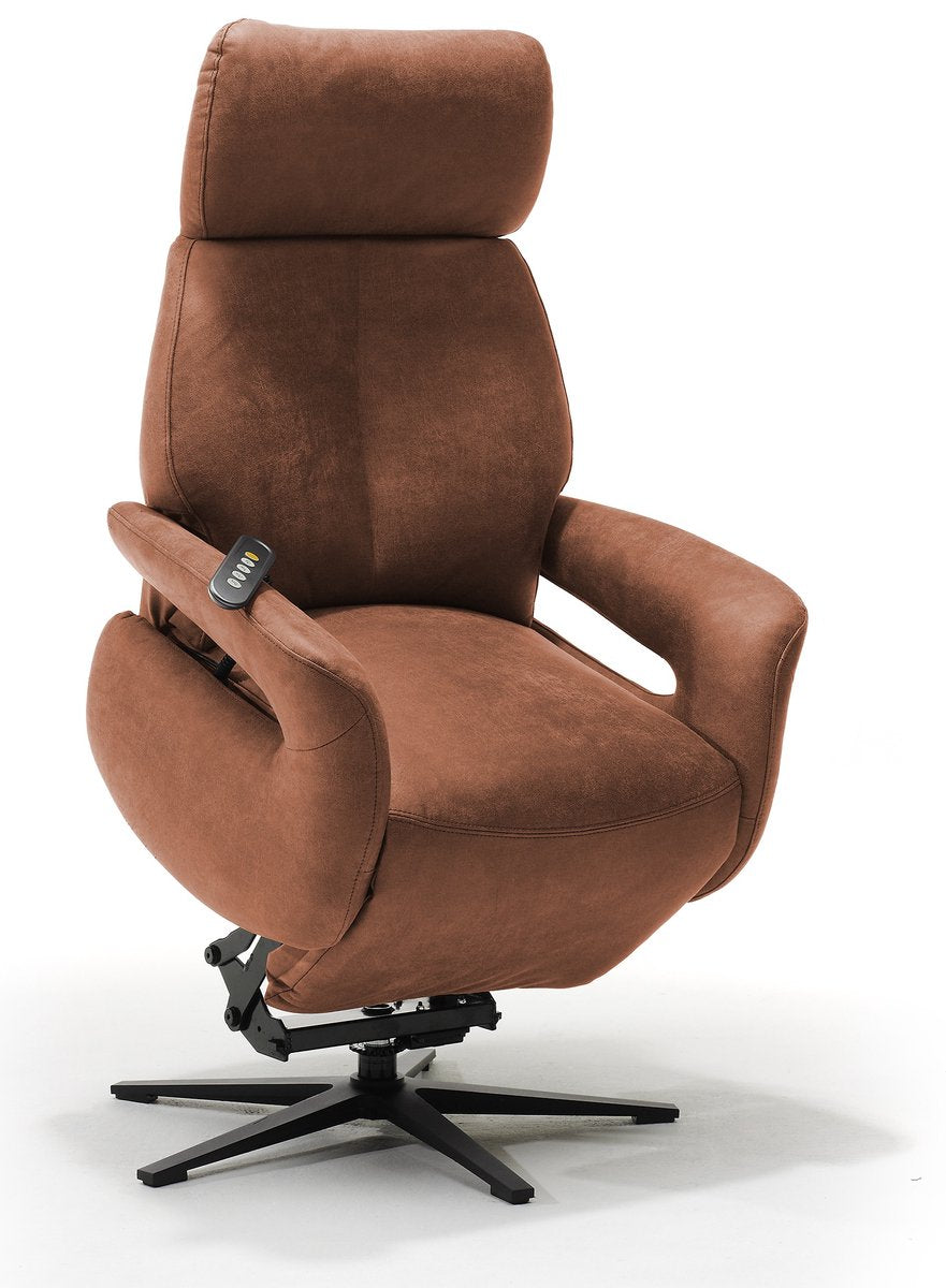 Opsta fauteuil Milo – Microleder – Met accu – 2 Motoren – 360° Draaibaar