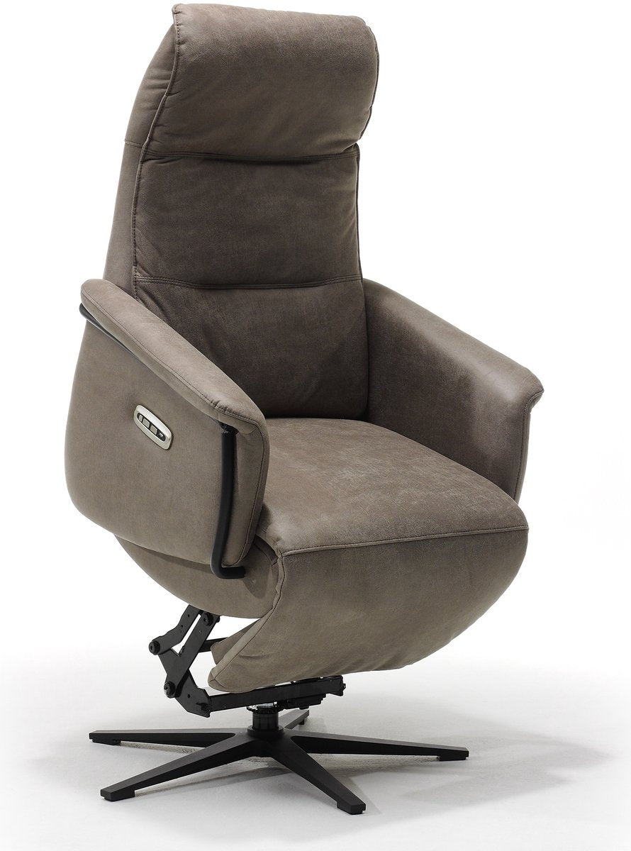 Opsta fauteuil Vince – Microleder – Met accu – 2 Motoren – 360° Draaibaar