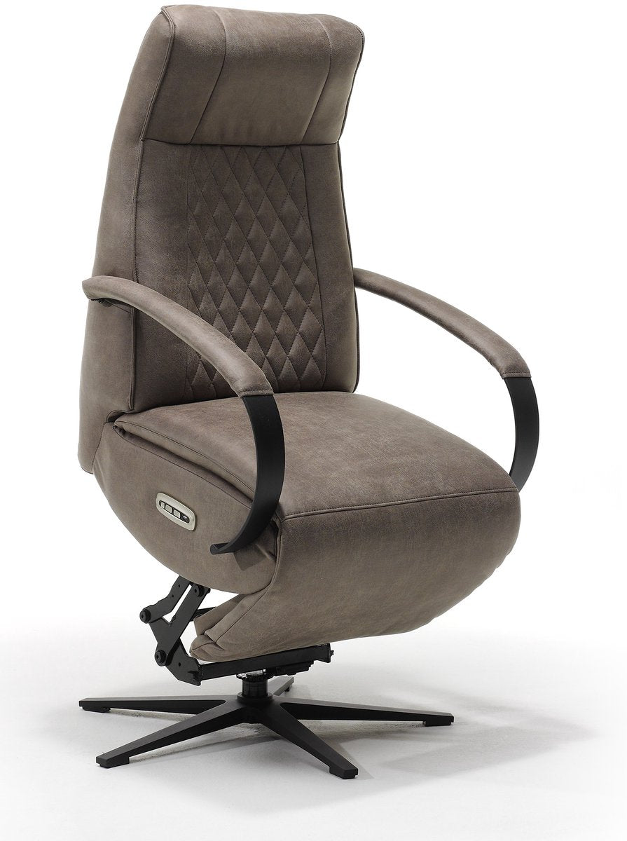 Opsta fauteuil Brent – Microleder – Met accu – 2 Motoren – 360° Draaibaar