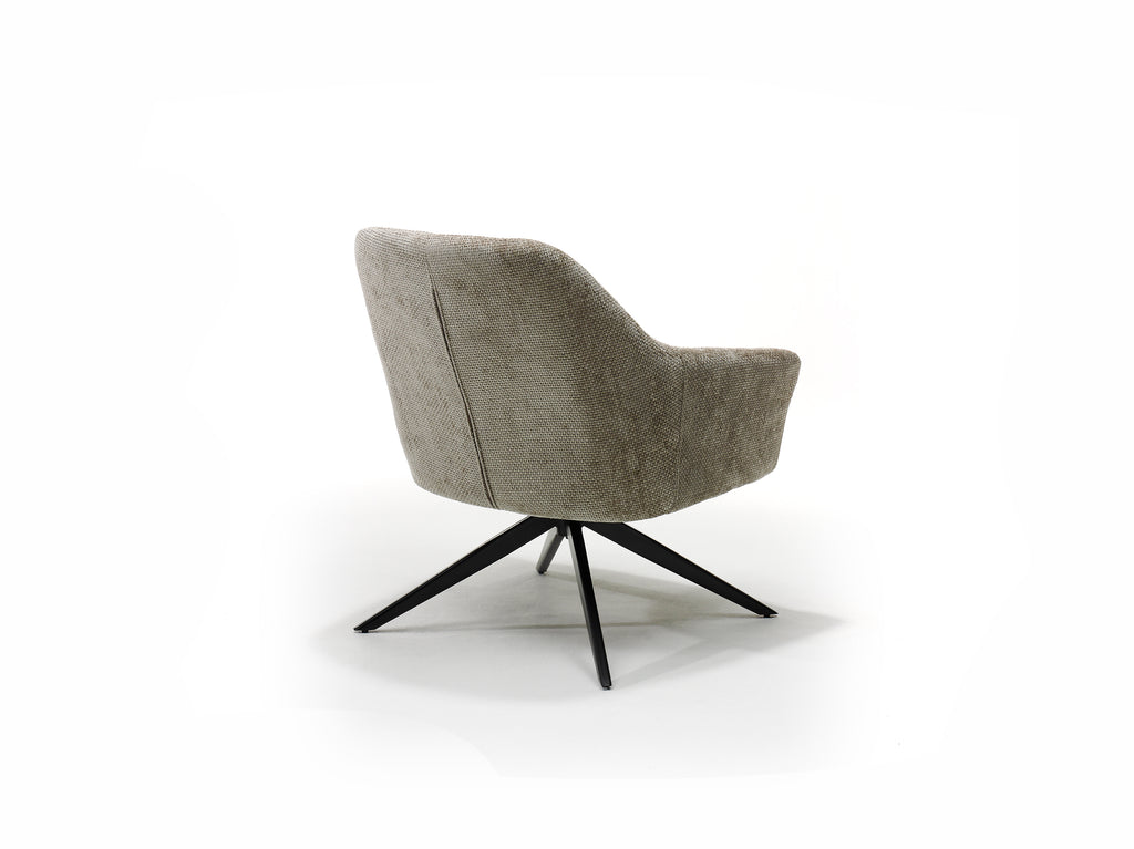 Fauteuil Amy – Luxe Draaibare Loungestoel – Polyester Stof – 360° Draaibaar
