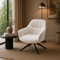 Fauteuil Amy – Luxe Draaibare Loungestoel – Polyester Stof – 360° Draaibaar