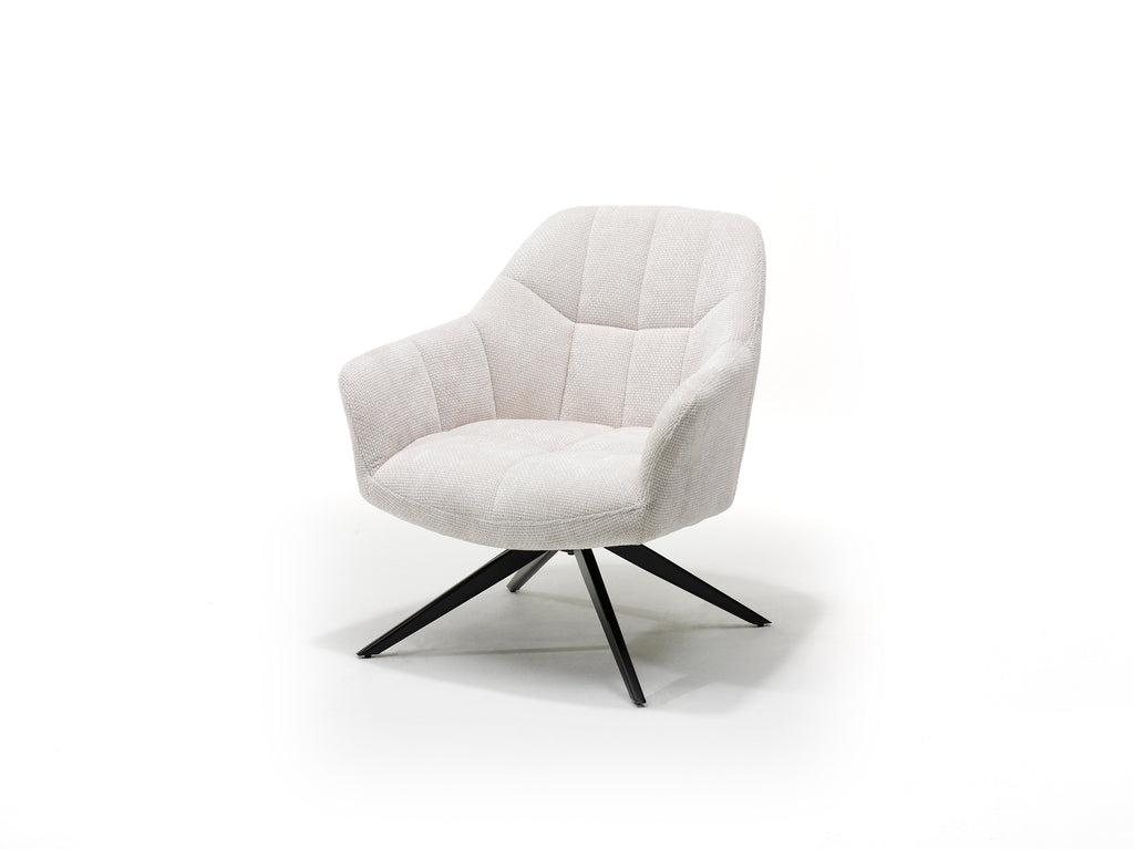 Fauteuil Amy – Luxe Draaibare Loungestoel – Polyester Stof – 360° Draaibaar