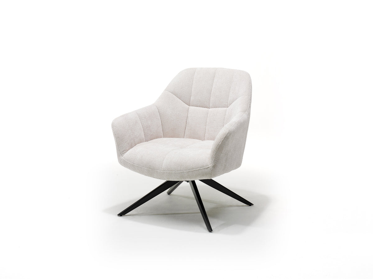 Fauteuil Amy – Luxe Draaibare Loungestoel – Polyester Stof – 360° Draaibaar