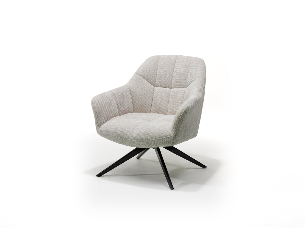 Fauteuil Amy – Luxe Draaibare Loungestoel – Polyester Stof – 360° Draaibaar
