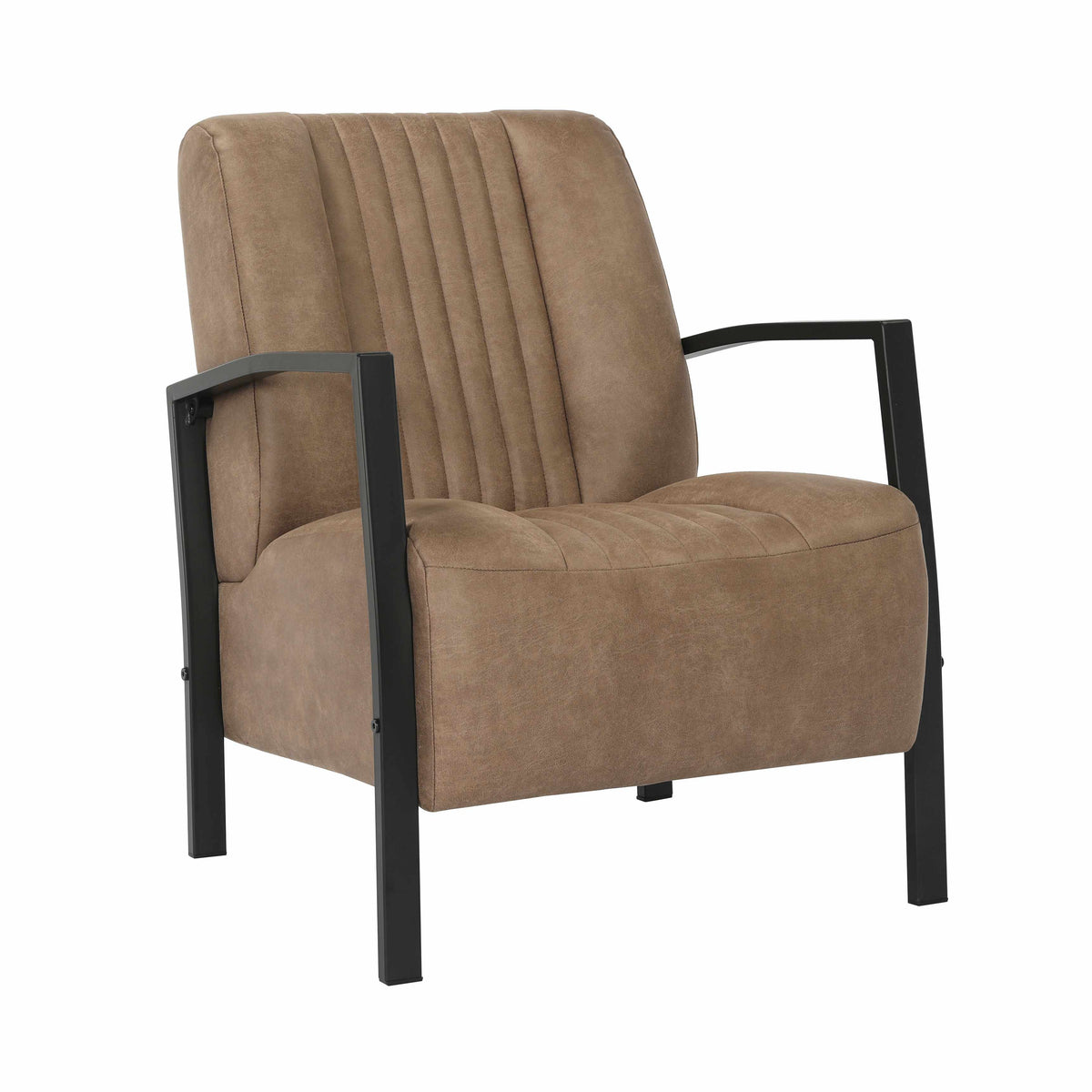 Fauteuil Rowan – Comfortabele Loungestoel in Bull Microleder – Volledig Gemonteerd