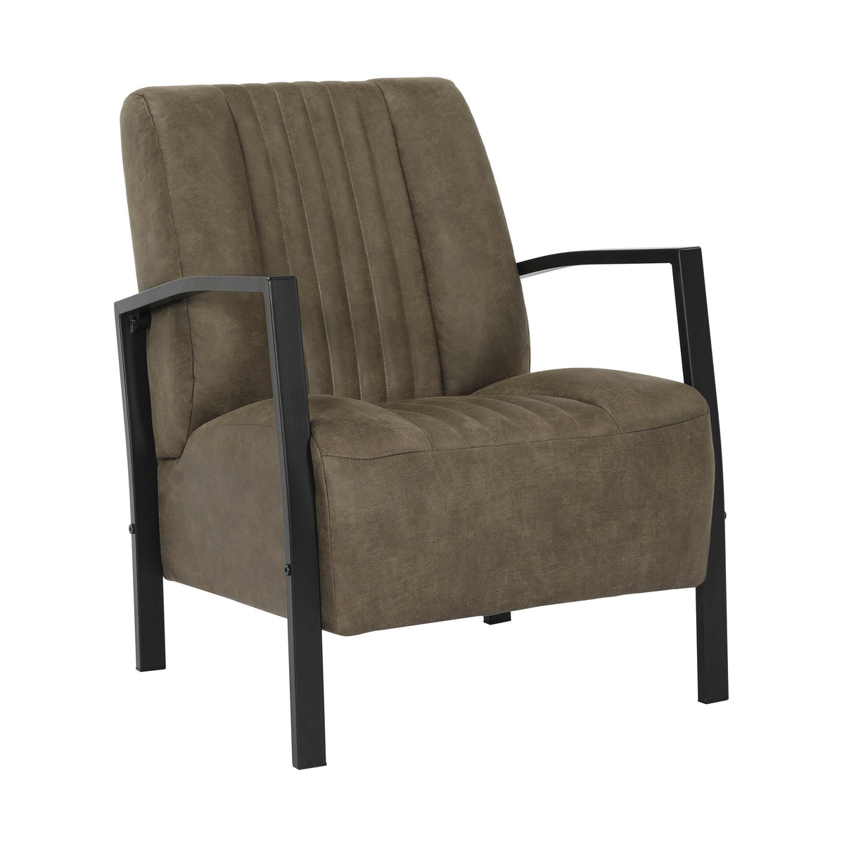 Fauteuil Rowan – Comfortabele Loungestoel in Bull Microleder – Volledig Gemonteerd
