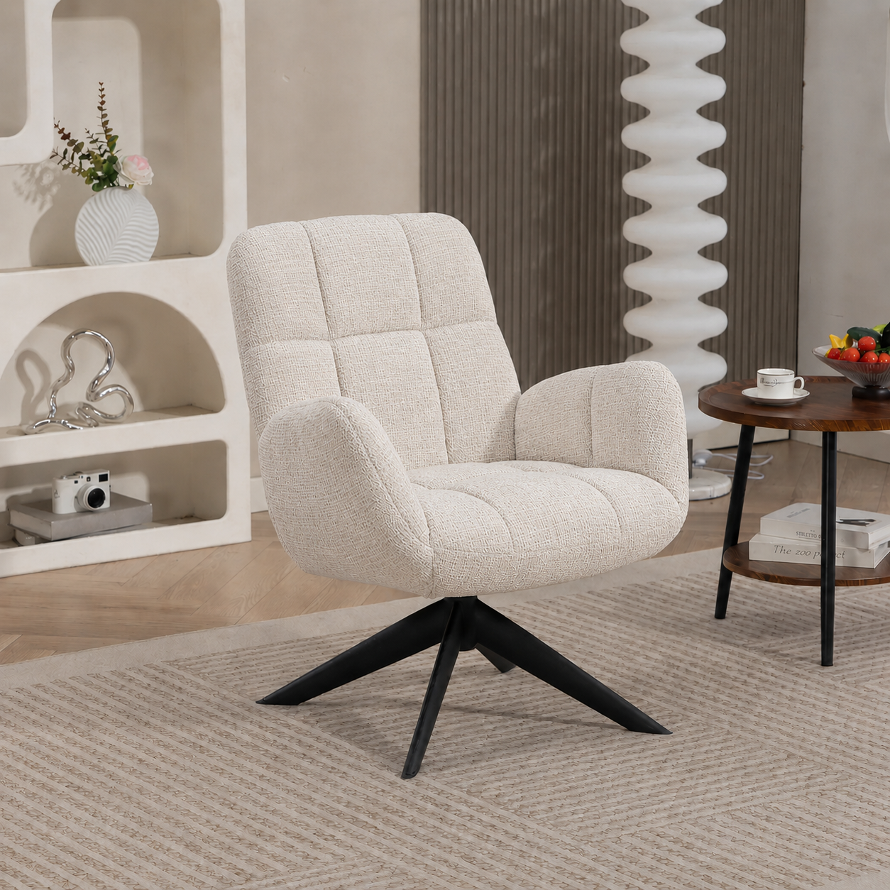 Fauteuil Lina - Cremona stof - 360 graden draaibaar
