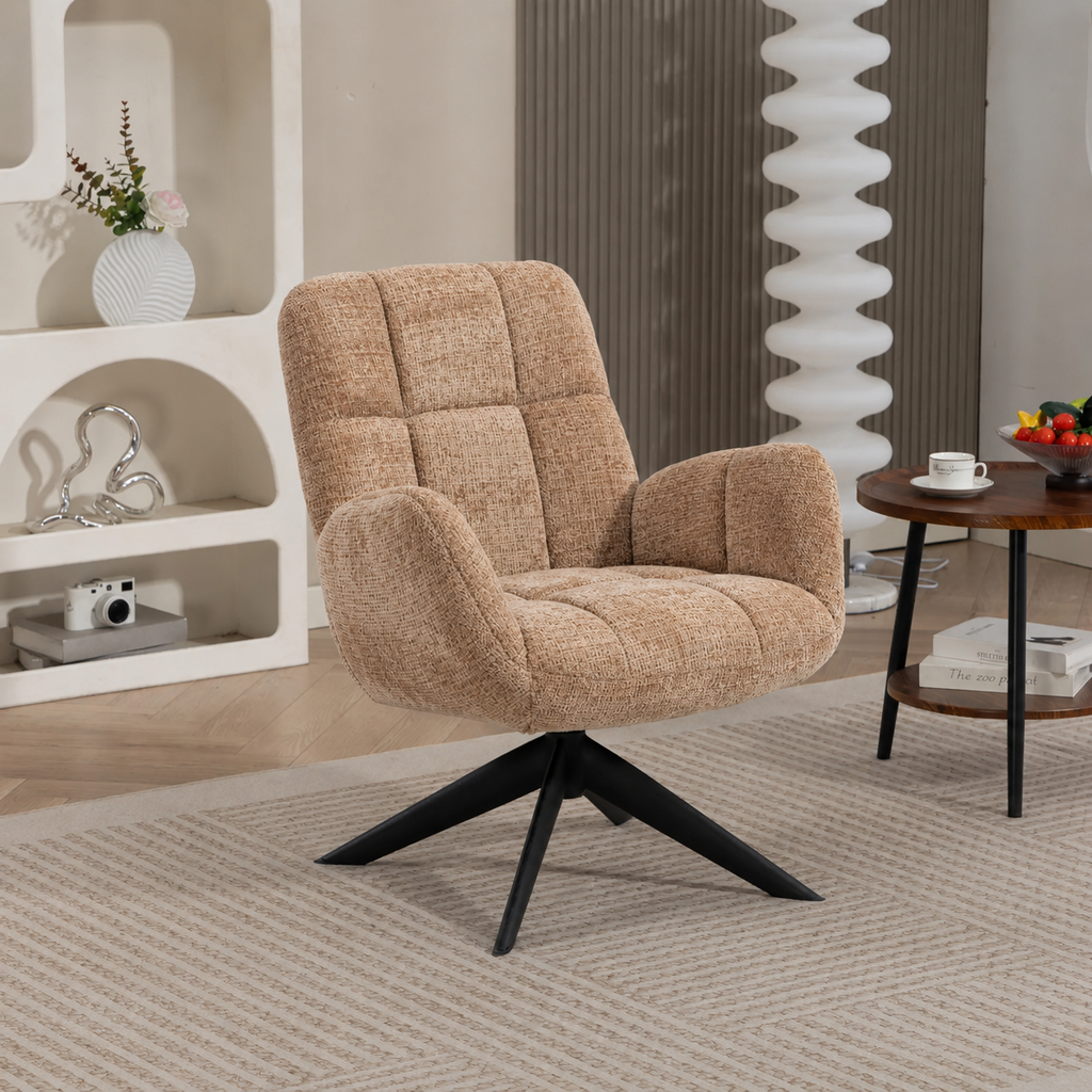Fauteuil Lina - Cremona stof - 360 graden draaibaar