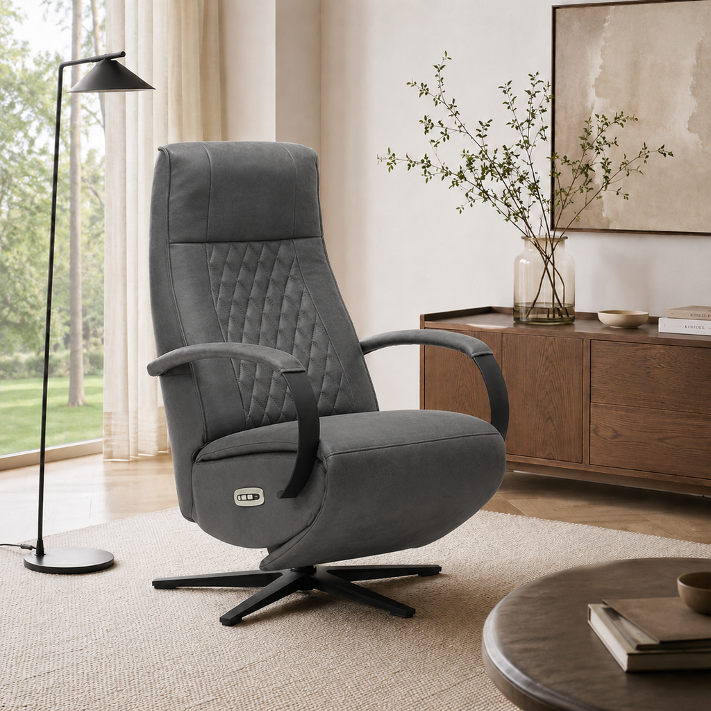 Relaxfauteuil Enzo – Micro Leder – Met Accu – 360° Draaibaar