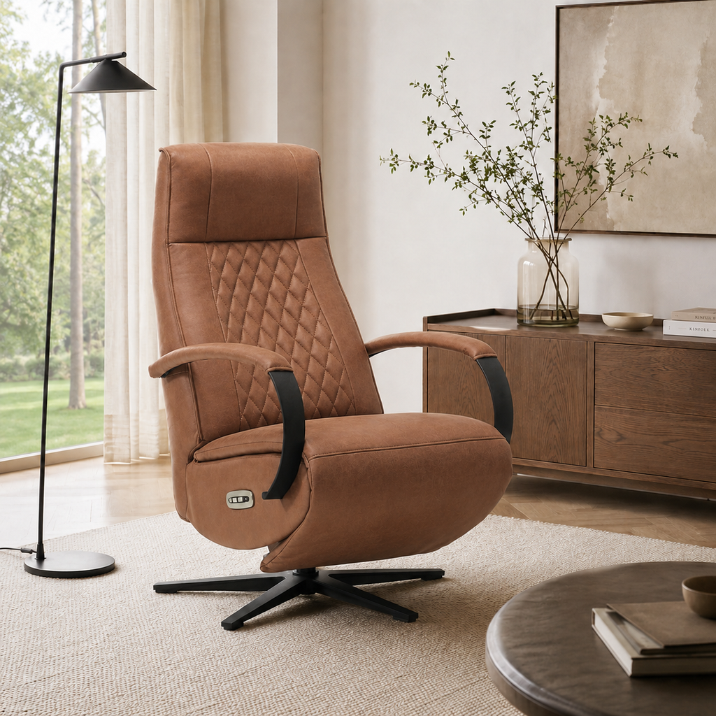 Relaxfauteuil Enzo – Micro Leder – Met Accu – 360° Draaibaar