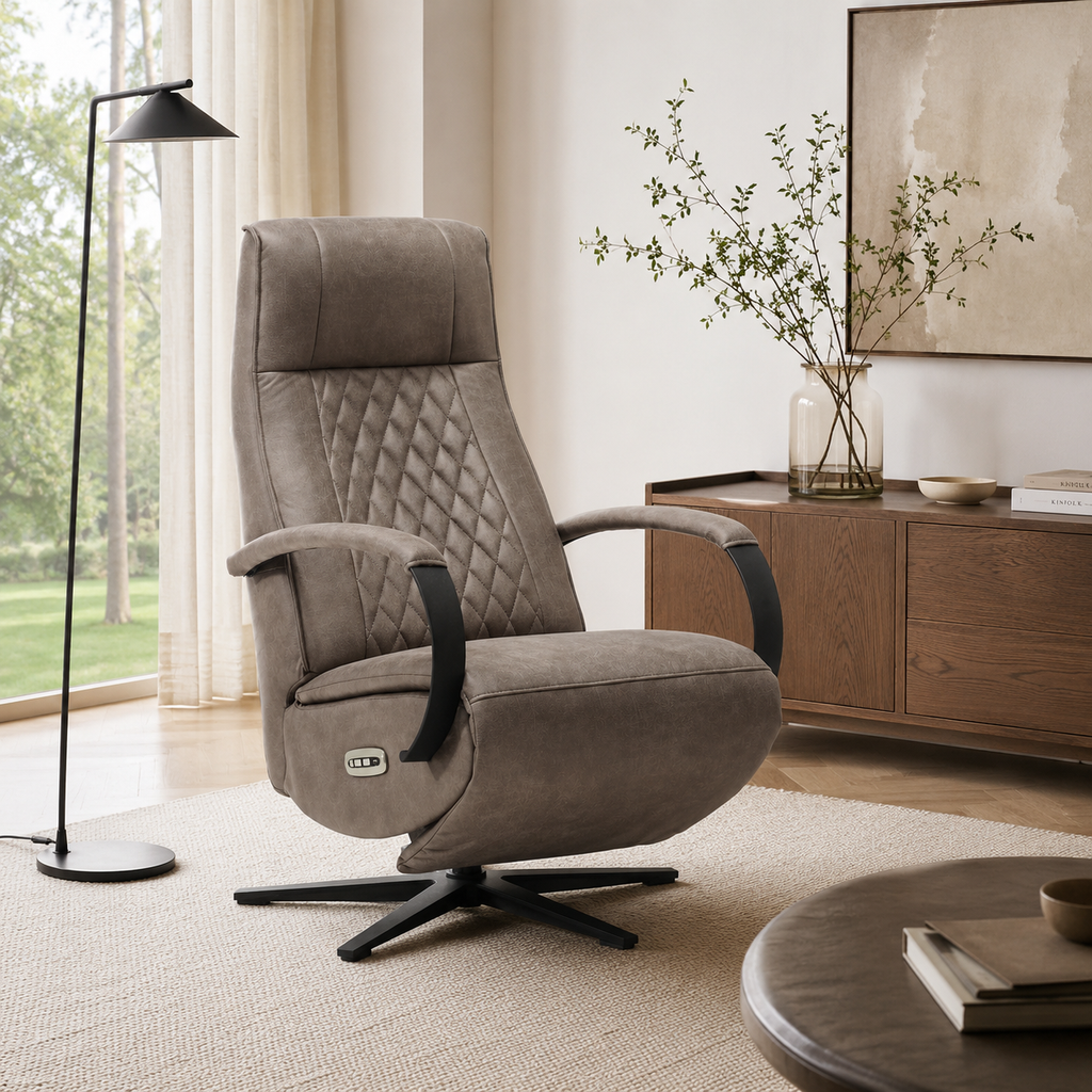 Relaxfauteuil Enzo – Micro Leder – Met Accu – 360° Draaibaar