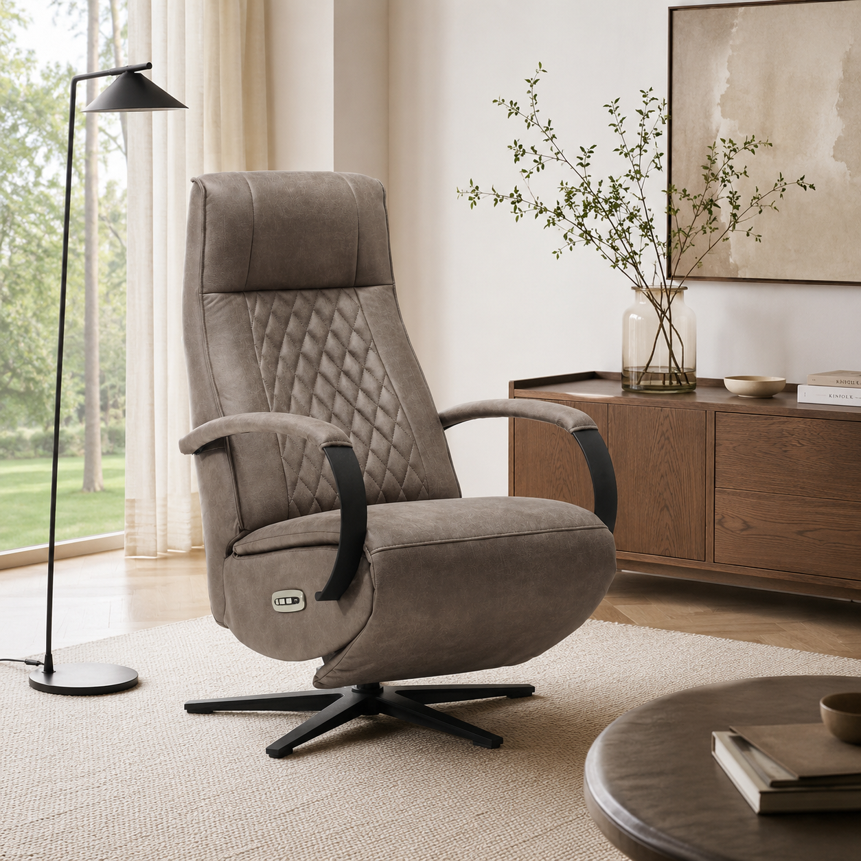 Relaxfauteuil Enzo – Micro Leder – Met Accu – 360° Draaibaar
