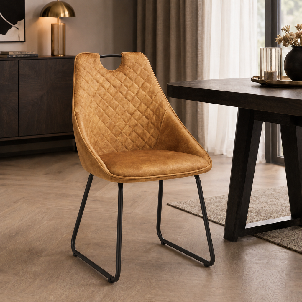 Eetkamerstoel Simon – Velvet – Geruit patroon